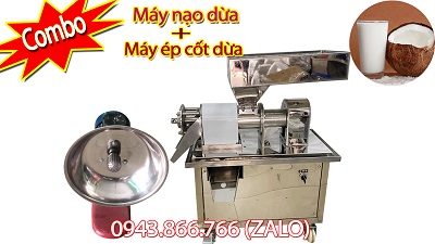 Combo MÁY ÉP NƯỚC CỐT DỪA 2HP + MÁY NẠO DỪA 400W